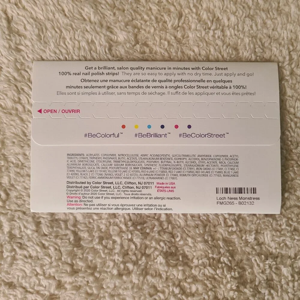 Color Street Loch Ness Monstress 100% Real Nail Polish Strips